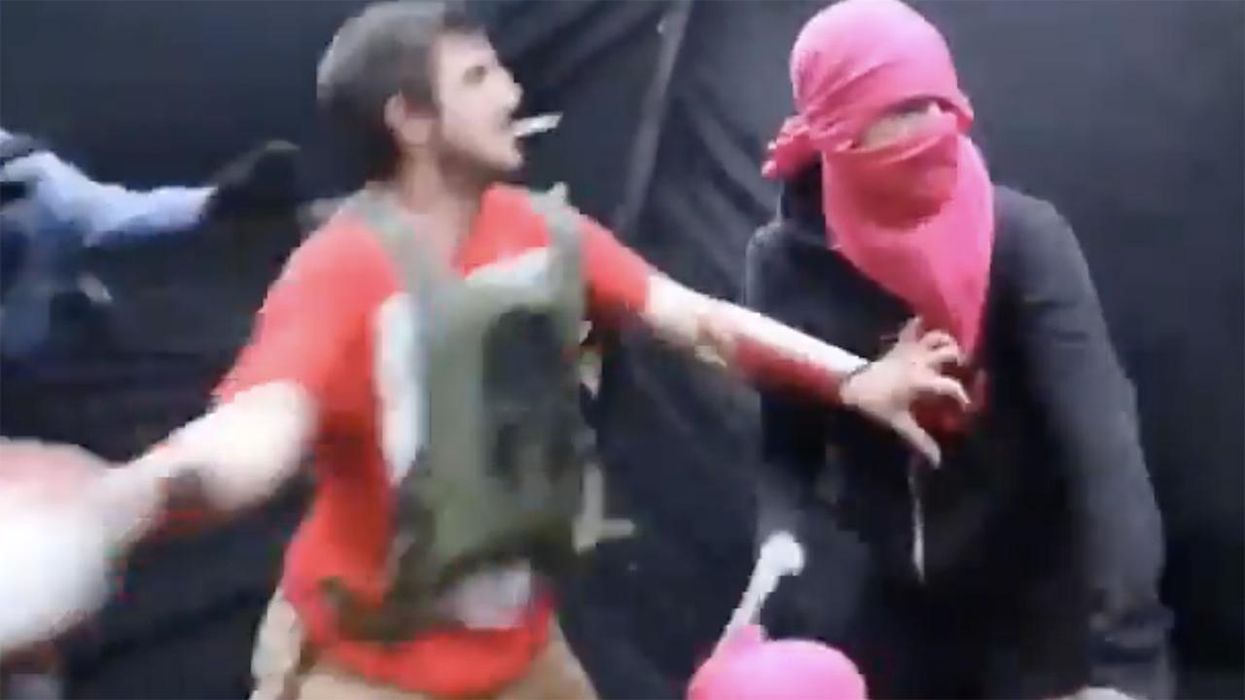 Man Hits Pink-Masked Antifa So Hard with Frying Pan ... It Gongs (UPDATED)