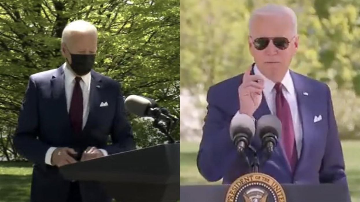 Joe Biden Wears Mask Outside to Tell Americans They Don't Have to Wear Masks Outside (Sometimes)
