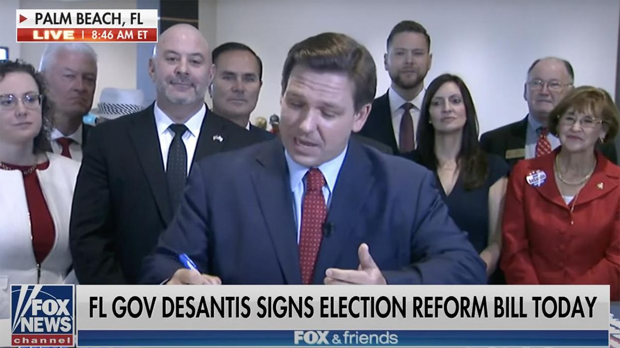 Ron DeSantis Signs Election Reform Bill LIVE on Fox News, Tells Other Media Outlets They Can't Come