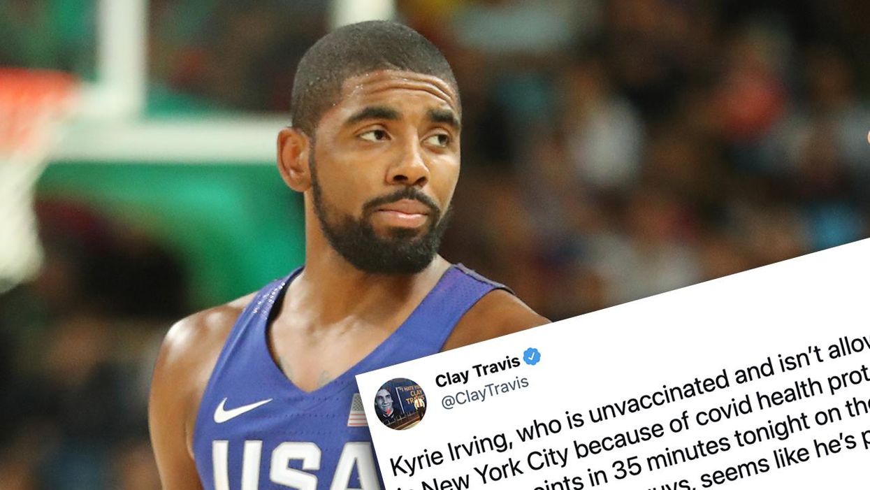 Clay Travis Cracks Jokes About Unvaxxed NBA Pariah Kyrie Irving Scoring 60 Points and Twitter Is Outraged