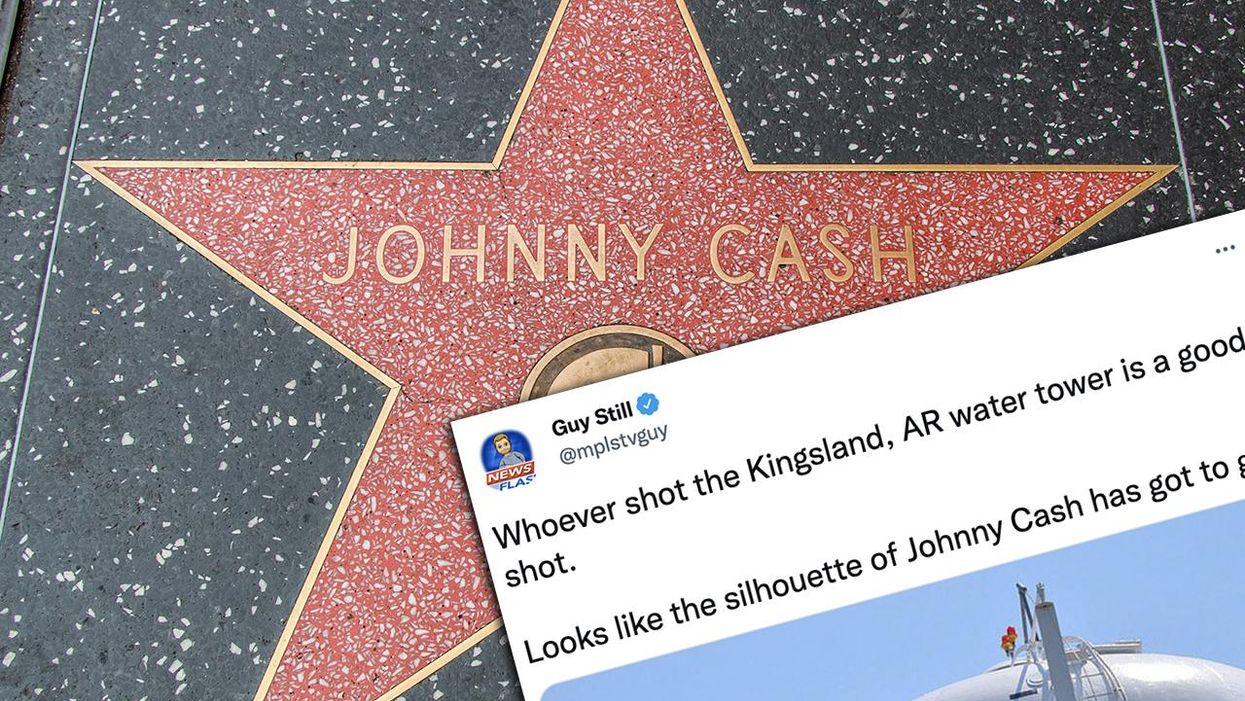 Marksman Shoots Hole in Johnny Cash Water Tower, Now 'Man in Black' Looks Like He's Taking a Leak on Arkansas