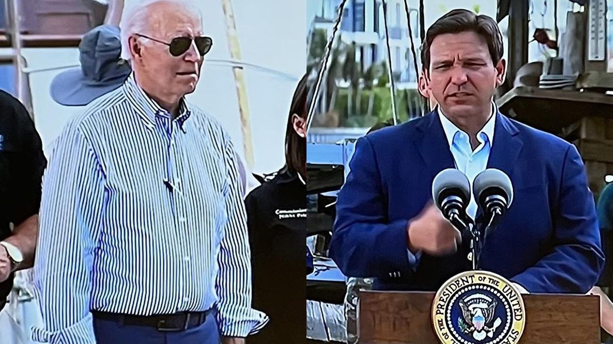 Twitter can't help but notice how natural President DeSantis looks during Hurricane Ian visit with Joe Biden