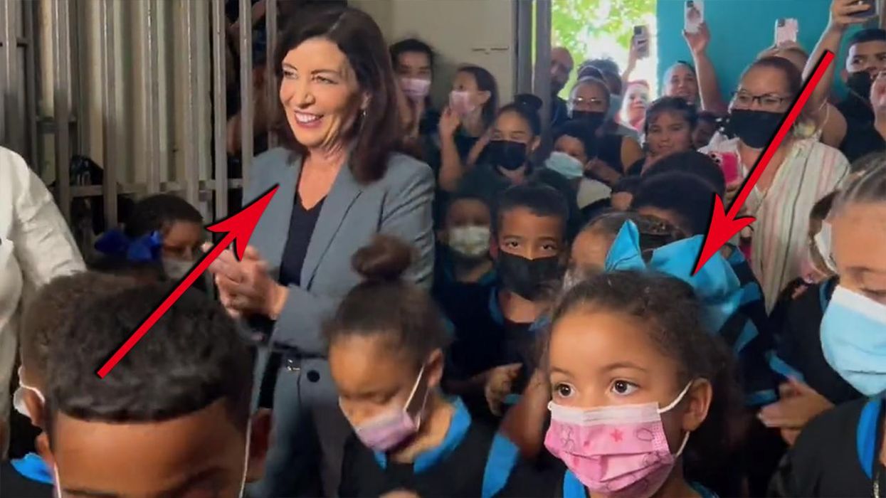 Watch: Kathy Hochul flies to Puerto Rico, satisfies her fetish of being maskless around masked children