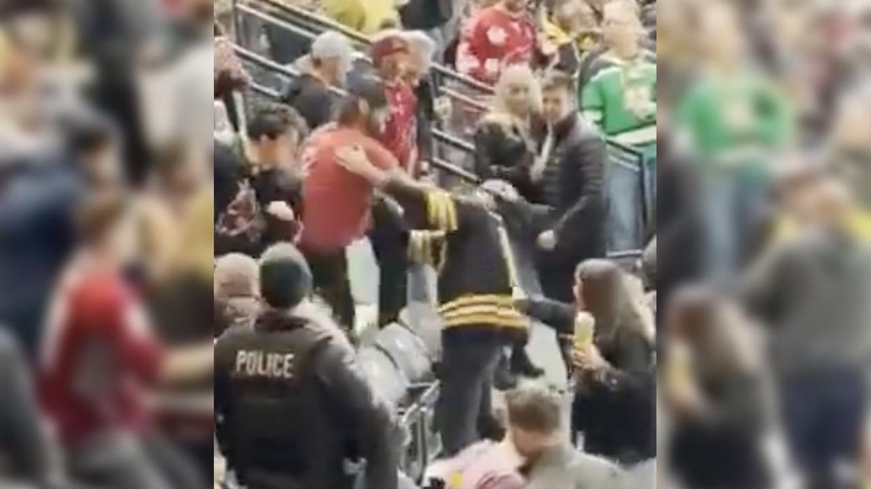 Watch: Insane brawl takes place at NHL game, includes girlfriends getting involved and someone doing the Superfly leap
