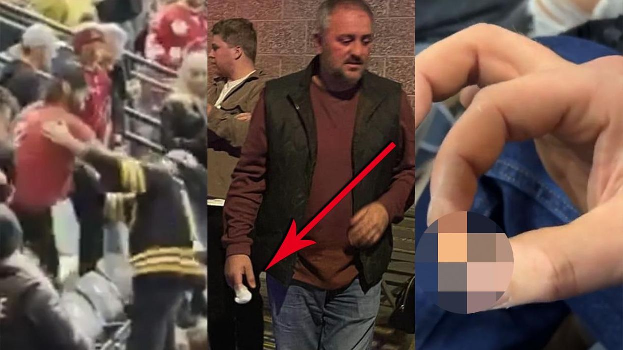 Watch: Hockey brawl ends with dude's fingertip bitten off, passed around the crowd like a beer