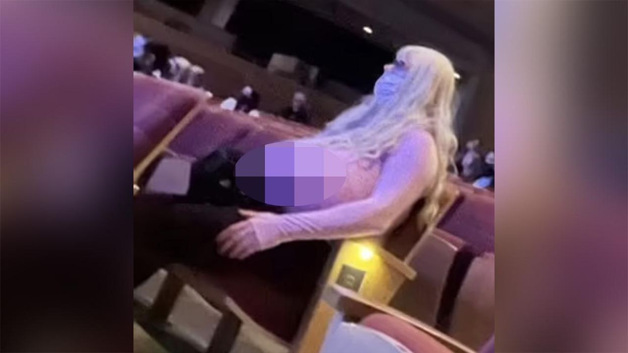 Trans teacher with ginormous fake breasts sneaks into children's dance recital, asked to leave by parents