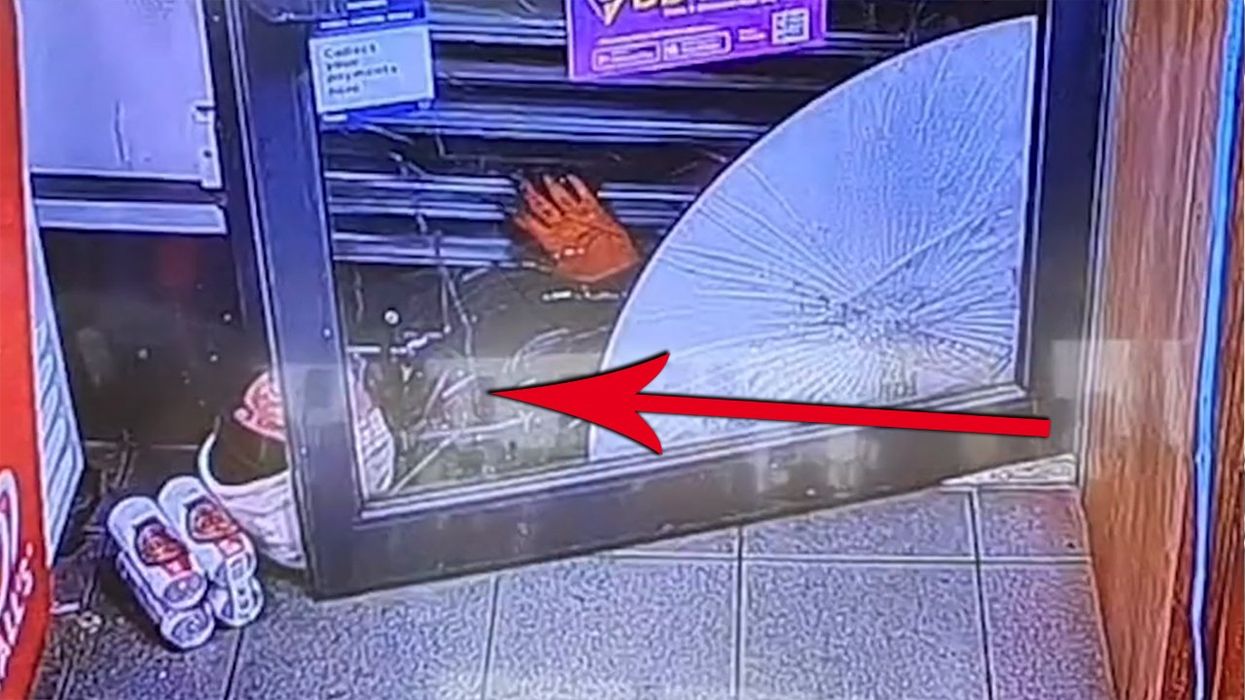 Watch: Storeowner traps shoplifter UNDER the door shutters until cops show up to arrest him