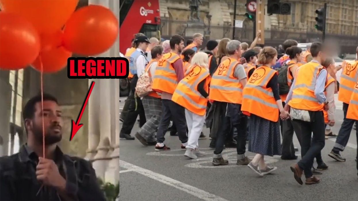 Watch: 'Just Stop Oil' slacktivists finally get taste of their own medicine, trolled with balloons and rape whistles