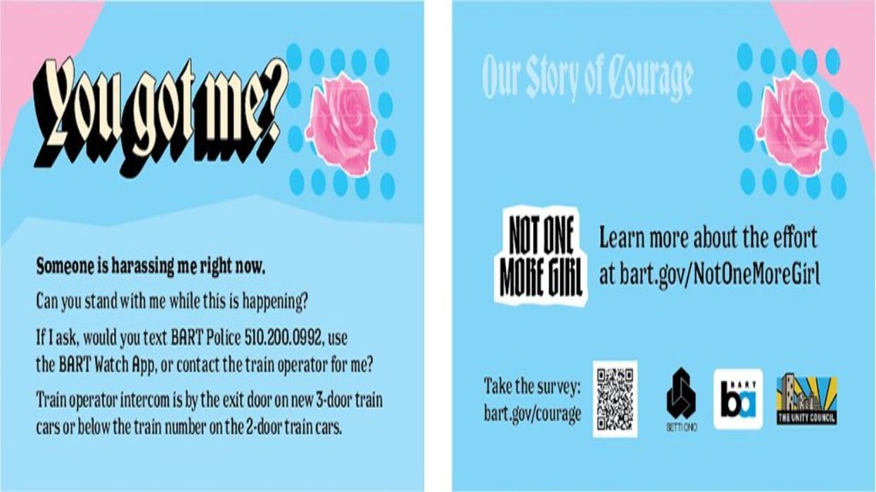 City Officials: Here are “intervention cards" for you to give to people in case you find yourself being harassed in public