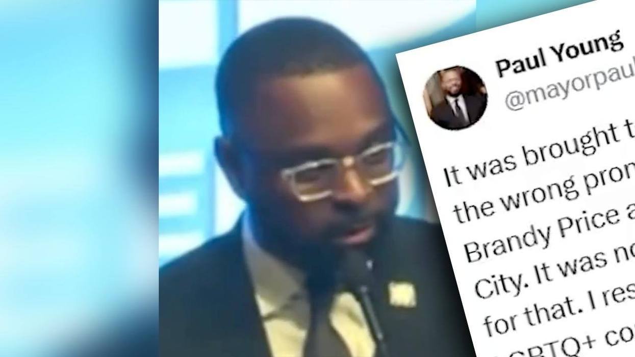 Mayor responds to a trans heckler, but then gets forced into a groveling apology over "misgendering" they/them