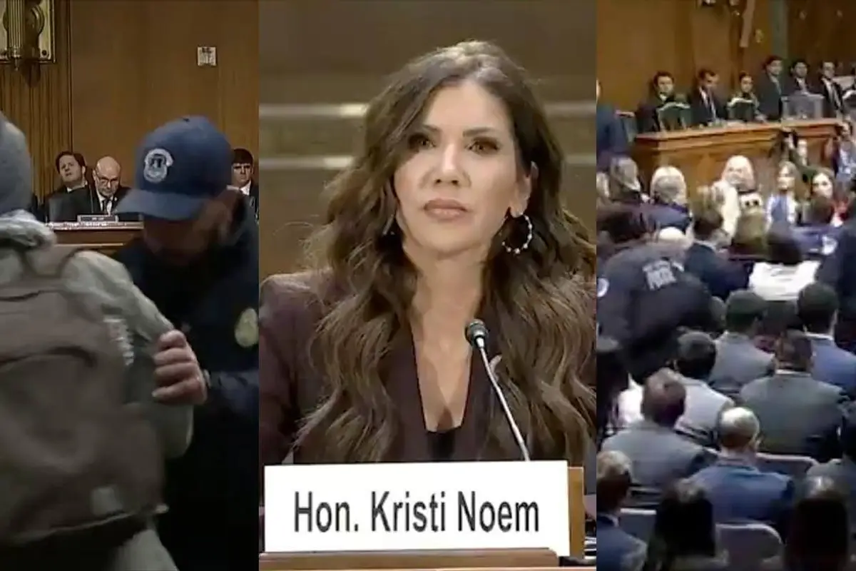 Kristi Noem get interrupted by anti-ICE agitator, guy who thinks it’s still 2020 yelling “Black Lives Matter”