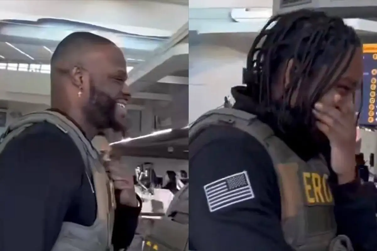 Corny leftist attacks Black ICE agents as "fascist," and they couldn't stop laughing in the guy's face