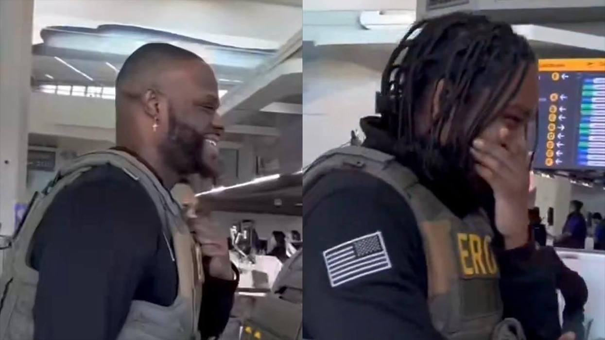 Corny leftist attacks Black ICE agents as "fascist," and they couldn't stop laughing in the guy's face