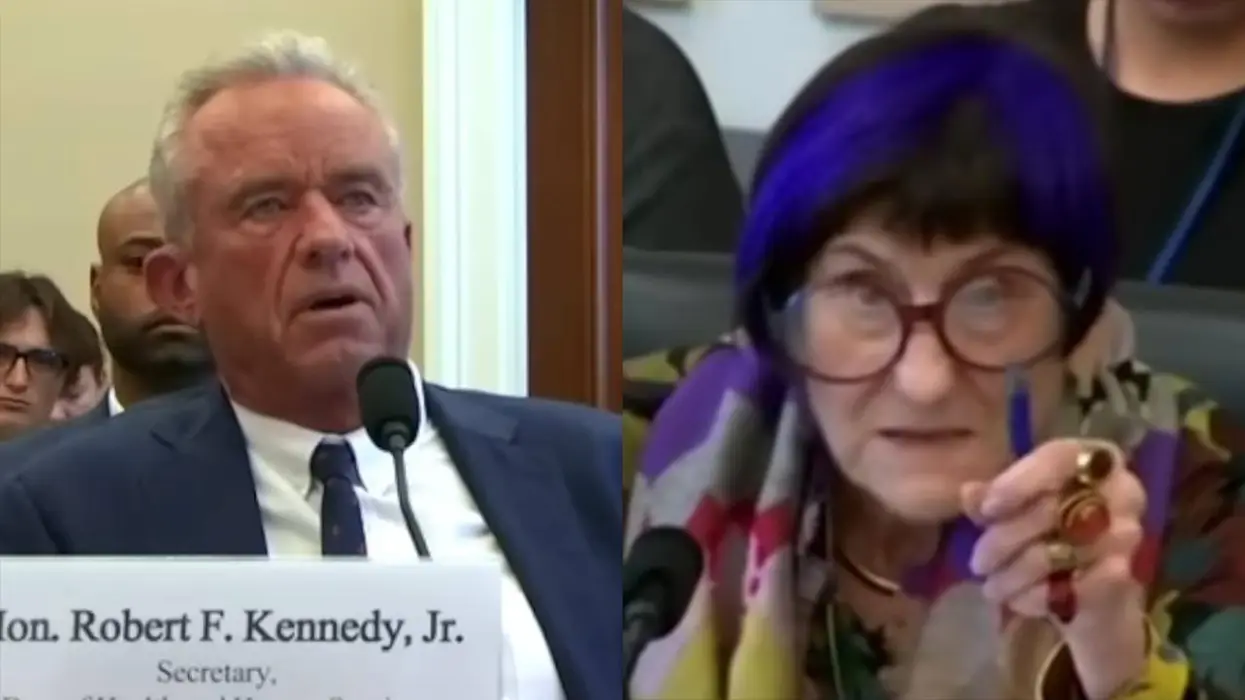 Purple-haired Democrat has a cow over raw milk as she screeches at RFK Jr.