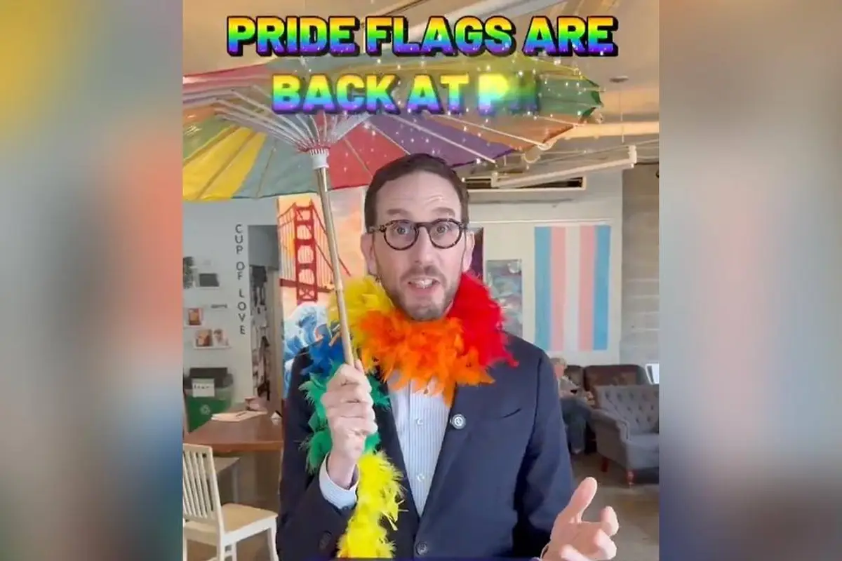 Creepy senator looking to replace Nancy Pelosi is celebrating forcing a restaurant to put a pride flag back up