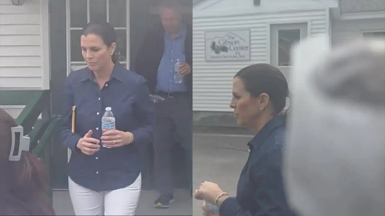 Dem congresswoman, desperate to avoid questions about "nazi" Graham Platner, has staffer shove a donut in a heckler's face