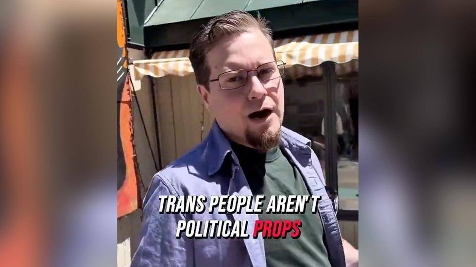 Trans activist with soul patch primaries sitting Democrat congressman for not being pro-trans enough