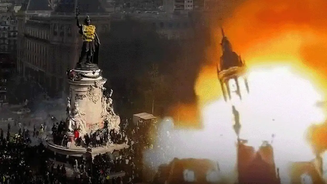 France is being burned down, and they want you to think it's TRUMP'S fault
