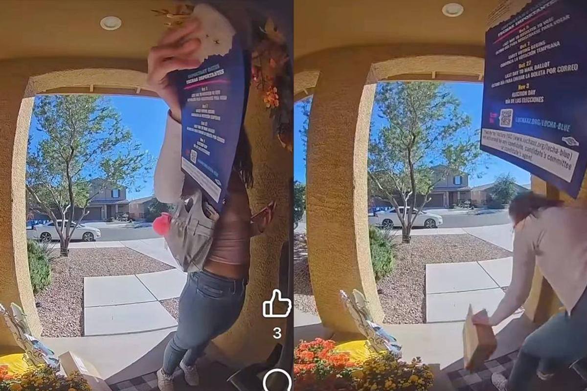 Democrat candidate staffer gets caught stealing a package while dropping off campaign literature