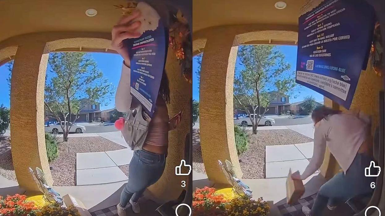 Democrat candidate staffer gets caught stealing a package while dropping off campaign literature