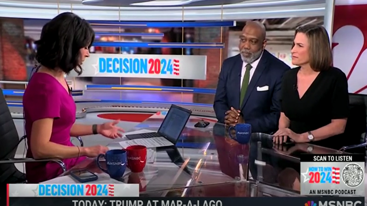 Watch: MSNBC panel won't calm down that new polls show Trump doing better on "protecting democracy" than Biden
