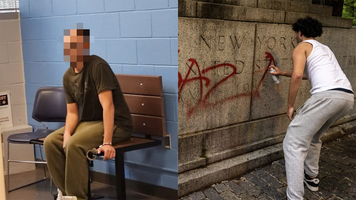 Pro-Hamas teen f*cks around desecrating WW1 memorial, finds out when his FATHER turns him into police