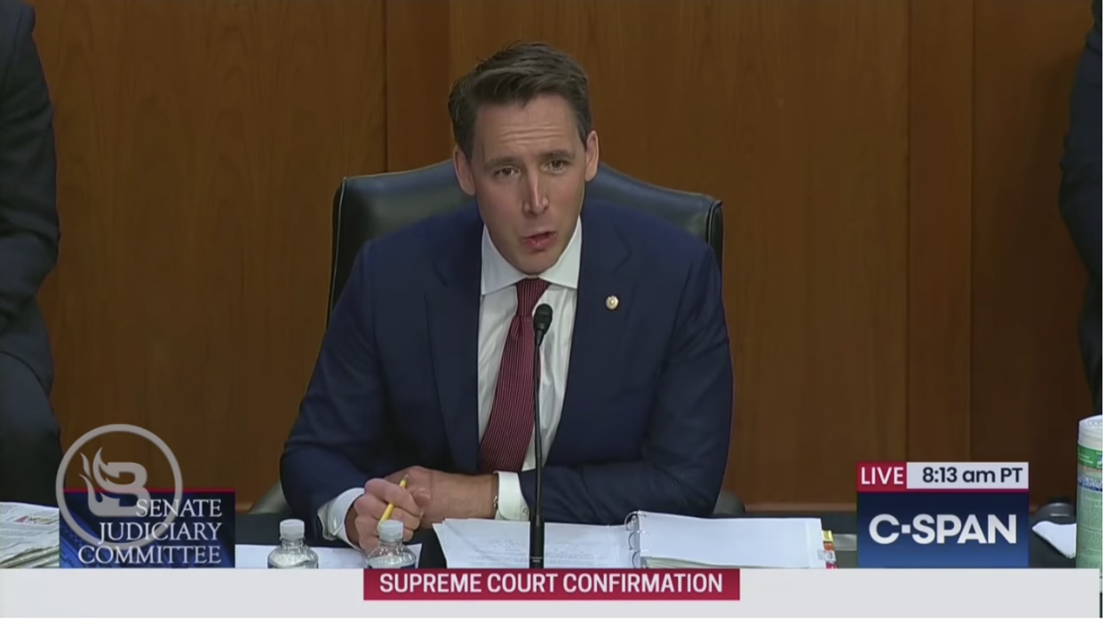 Josh Hawley Excoriates Democrats for Attacking Amy Coney Barrett for Her Religion