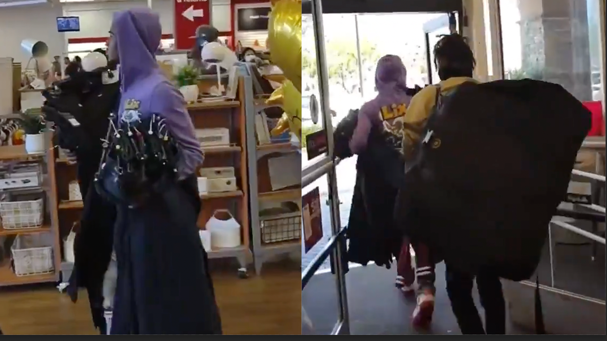 Criminals Casually Walk Out of Store with Armfuls of Stolen Merchandise While Staff Does Nothing