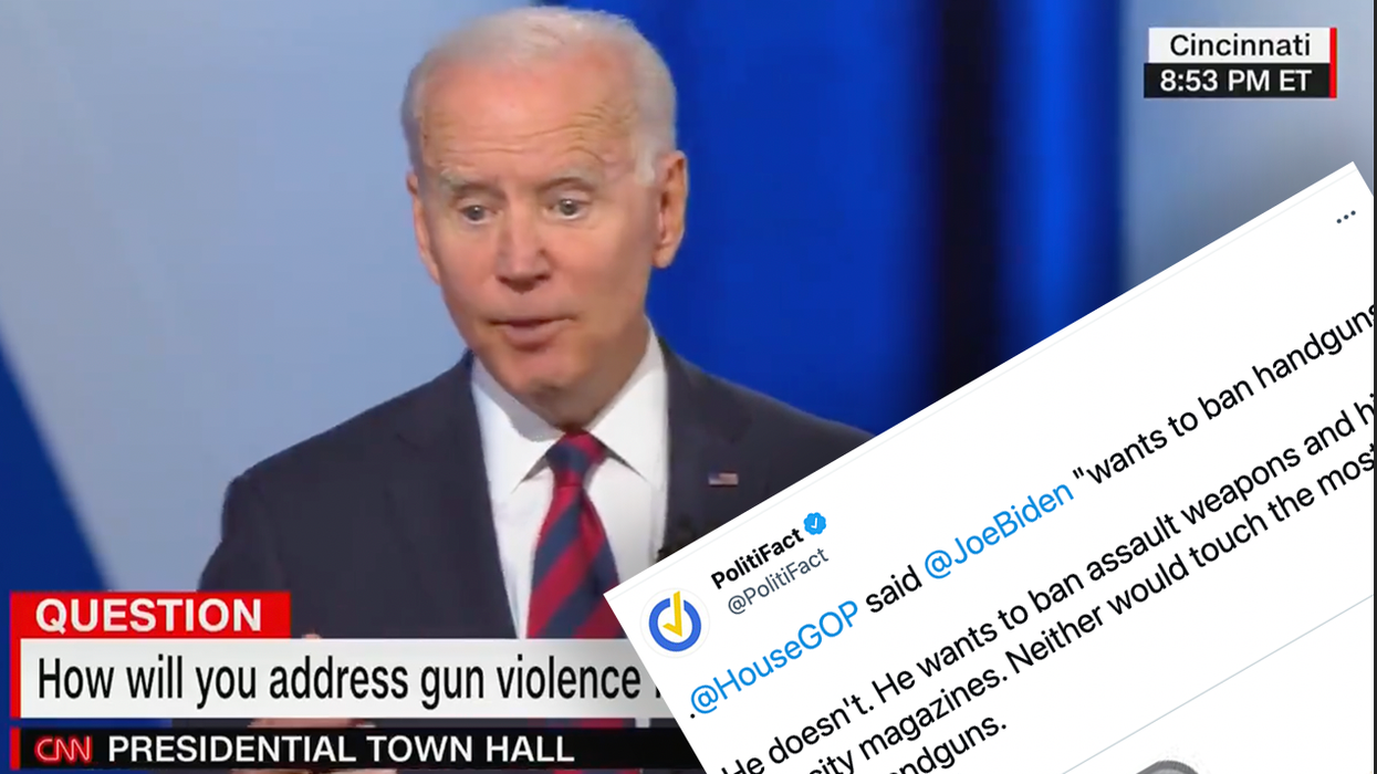 Politifact Rushes to Joe Biden's  Defense, Claims He Didn't Say What He Said About Guns