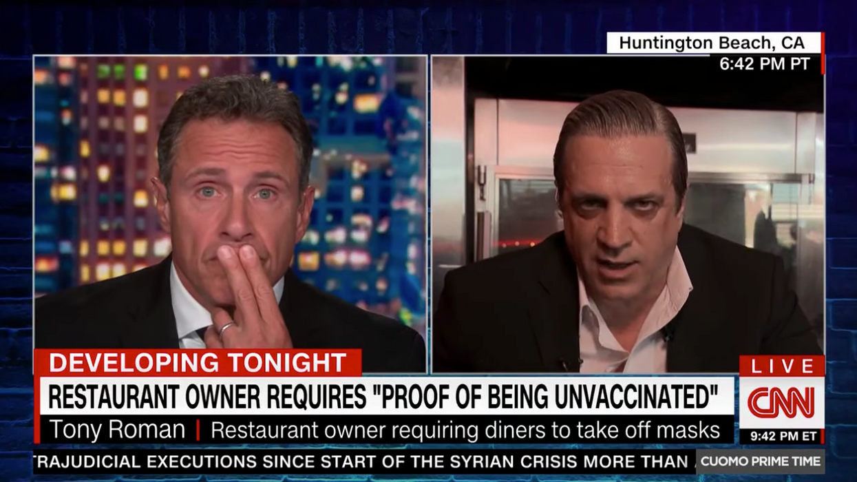 Anti-V-Word Restaurant Owner Calls Out Chris Cuomo's Shutdown Hypocrisy, and a Massive Hissy Fit Ensues