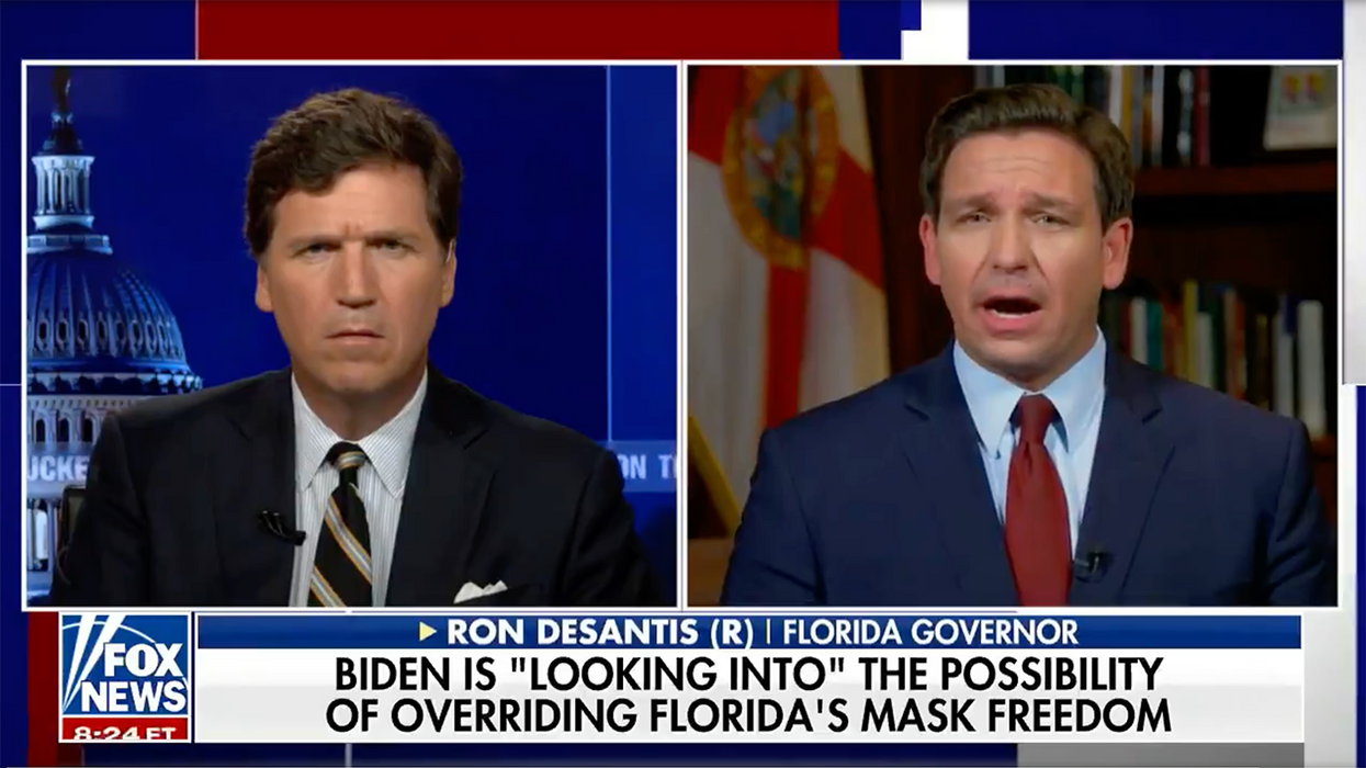 Enjoy Five Minutes of Tucker Carlson and Ron DeSantis Triggering Liberals Over 'Medical Authoritarianism'