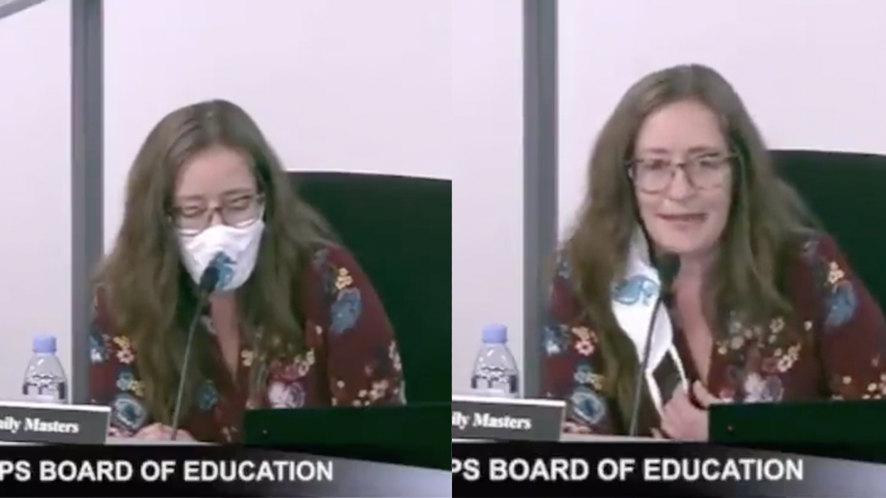 School Board Member, Who Voted to Mandate Masking Your Kids, Won't Wear Hers Because 'It's Hard to Read'