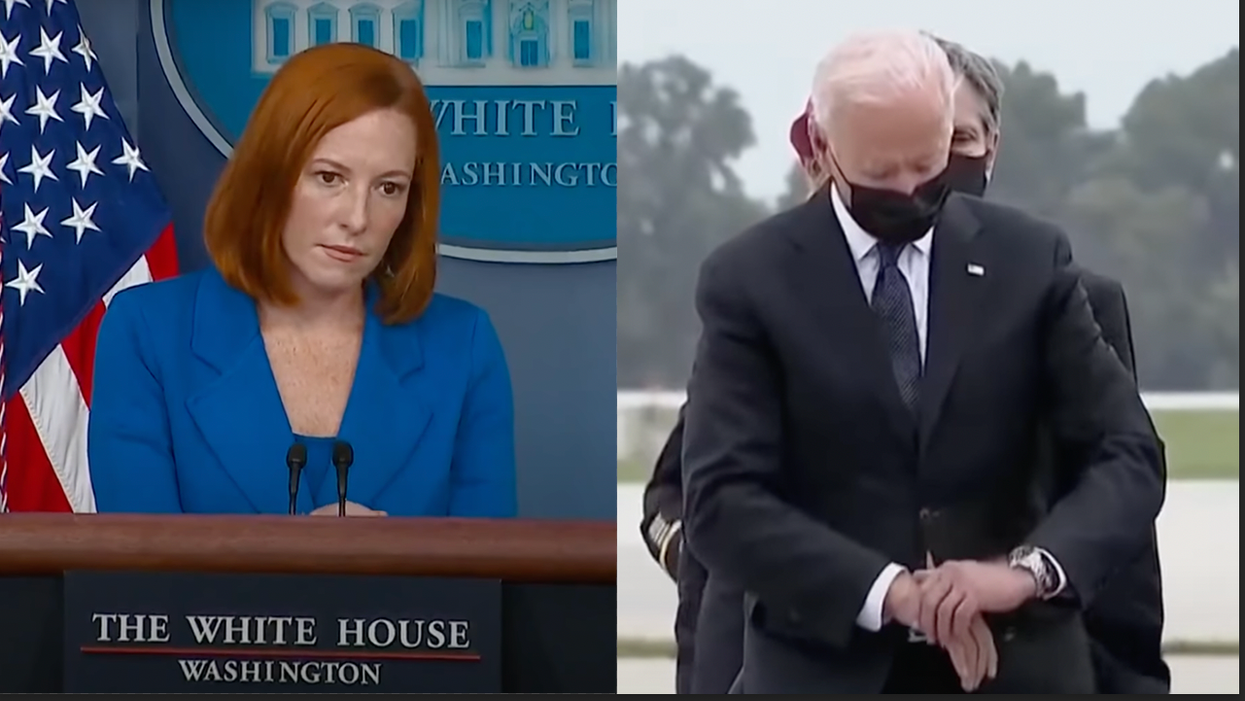 Psaki Bombs: Exploits Beau Biden When Reporter Calls Out Bored POTUS Checking Watch During Dignified Transfer