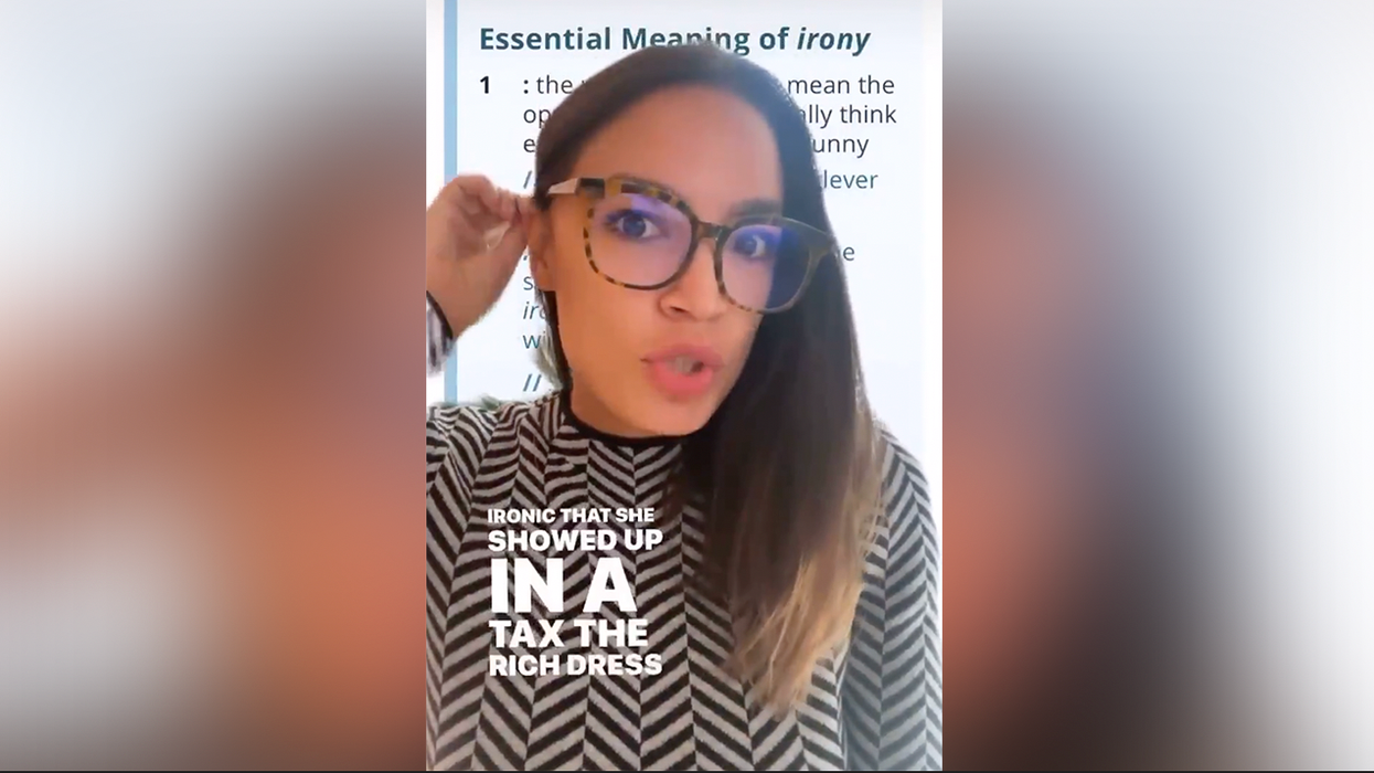 AOC Continues Whining About Her Haters, Uses Dictionary to Defend 'Tax the Rich' Dress-Ghazi