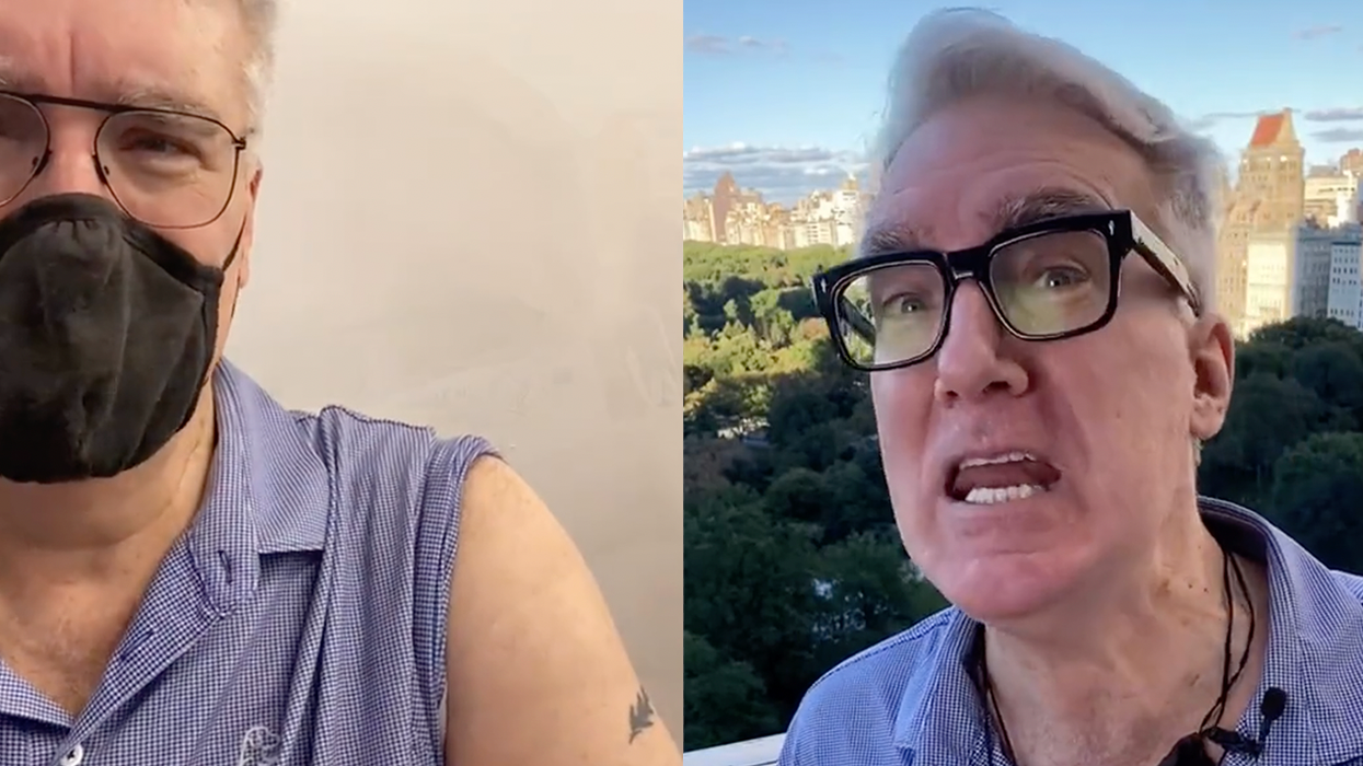 Keith Olbermann Wears Mask While Getting Third Shot, Says You're the Moron While Ranting from His Penthouse