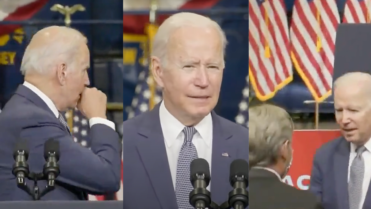 Confused Joe Biden Thinks Computers Talk, Violates CDC Guidelines Coughing into Hand Before Touching People