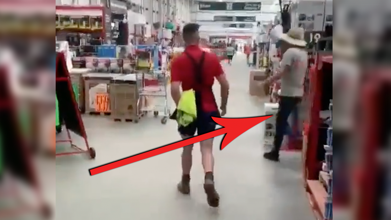 Watch: Hero Wanders Around Store Singing Into a Megaphone About Where You Can Stick a Certain Mandate