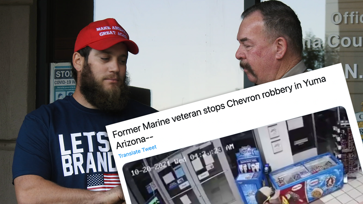 Marine Who Stopped Robbery and Embarrasses Three Little Punks Accepts Award Wearing 'Let's Go Brandon' Shirt