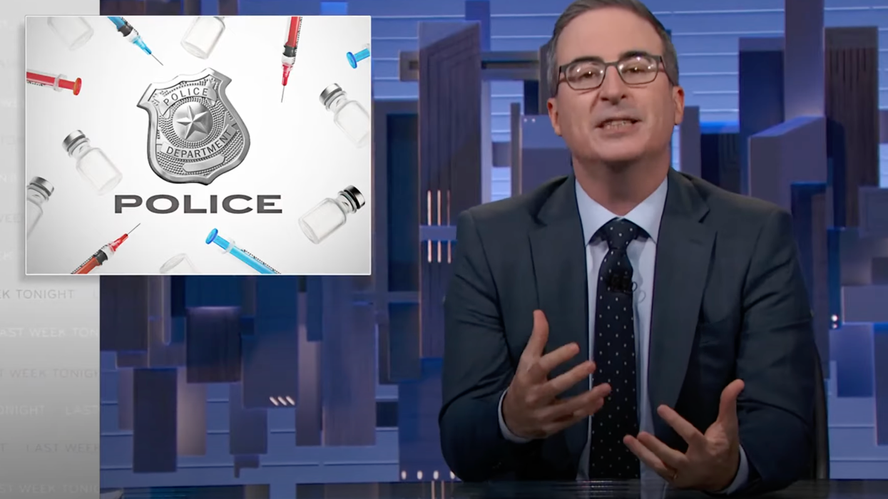 Watch: John Oliver Supports Harassing Police for Being Anti-Mandate