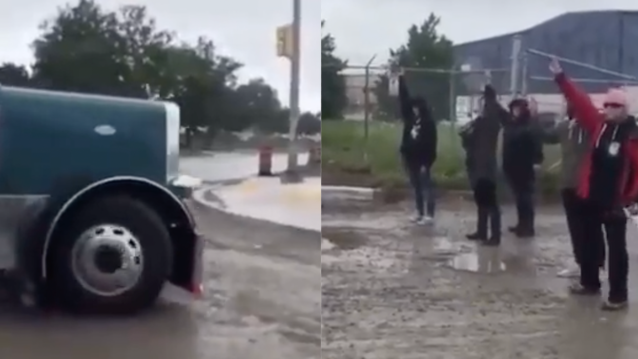 Watch: Protesters Attempt Playing Chicken With an 18-Wheeler, Discover How Stupid That is the Hard Way