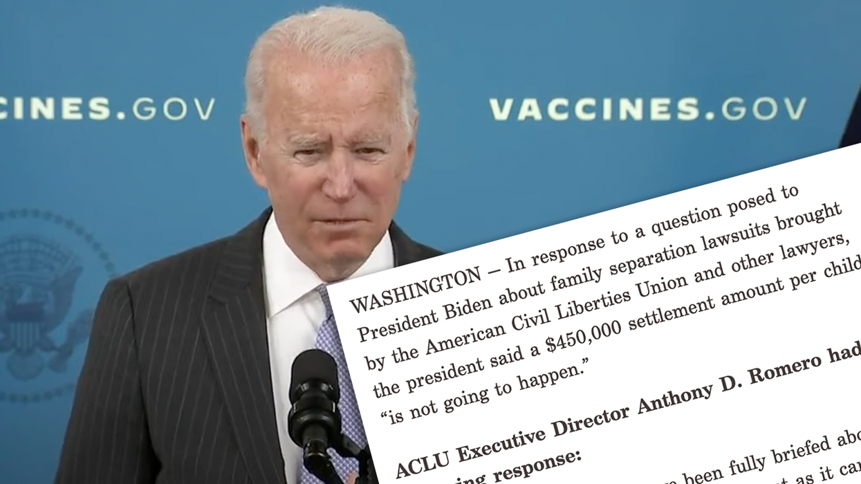 Biden Claims $450K Illegal Migrant Payouts 'Not Happening,' is Later Busted and Fact-Checked By ... the ACLU?