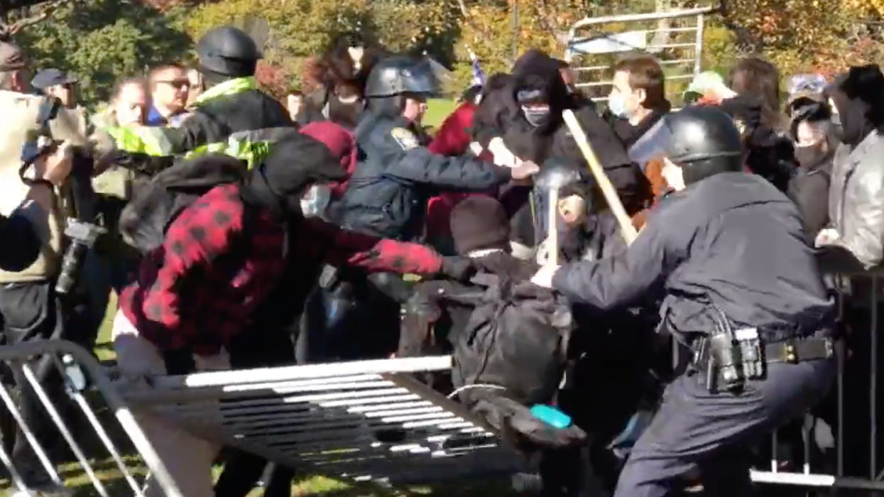 Boston Antifa Attacks Americans Protesting Against Biden's Mandates
