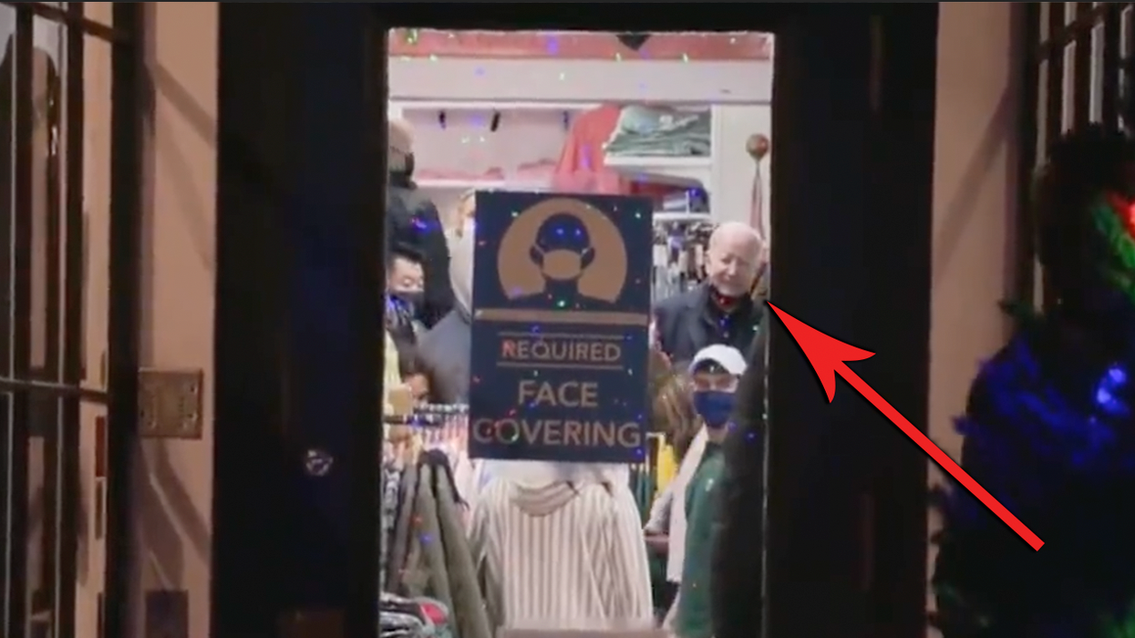 Watch: Joe Biden Busted Maskless (Again) Behind Sign That Says Masks Were Required