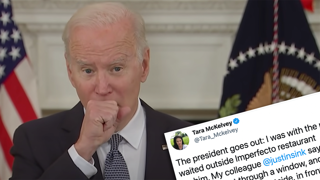 Joe Biden, Who's Sick, Busted Maskless (Again) While Out to Dinner. But at Least He Masked Up for the Cameras