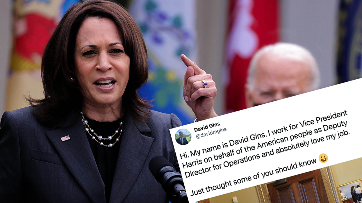 Kamala Harris Staffer Tweets Photo to Try and Claim He Loves His Job. Fails.