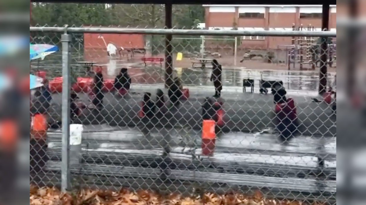 Disturbing Video Shows Kindergarten Students Forced to Eat Outside in the Cold Because of "the Science"