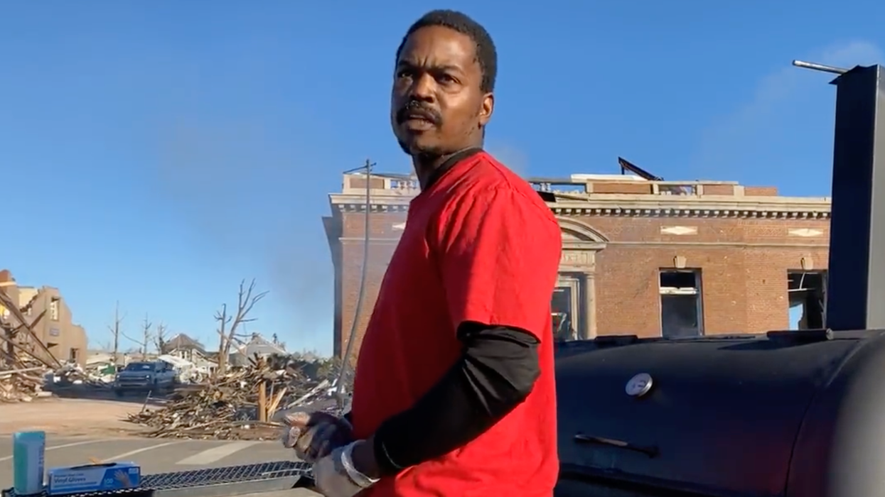Watch: Hero Drives BBQ Rig to Kentucky, Sets Up in Middle of Tornado Damage, and Just Starts Feeding People