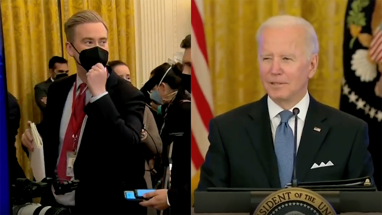 Hot Mic Catches Joe Biden Lashing Out at Peter Doocy, Calling Him 'Stupid' and Cursing at Him