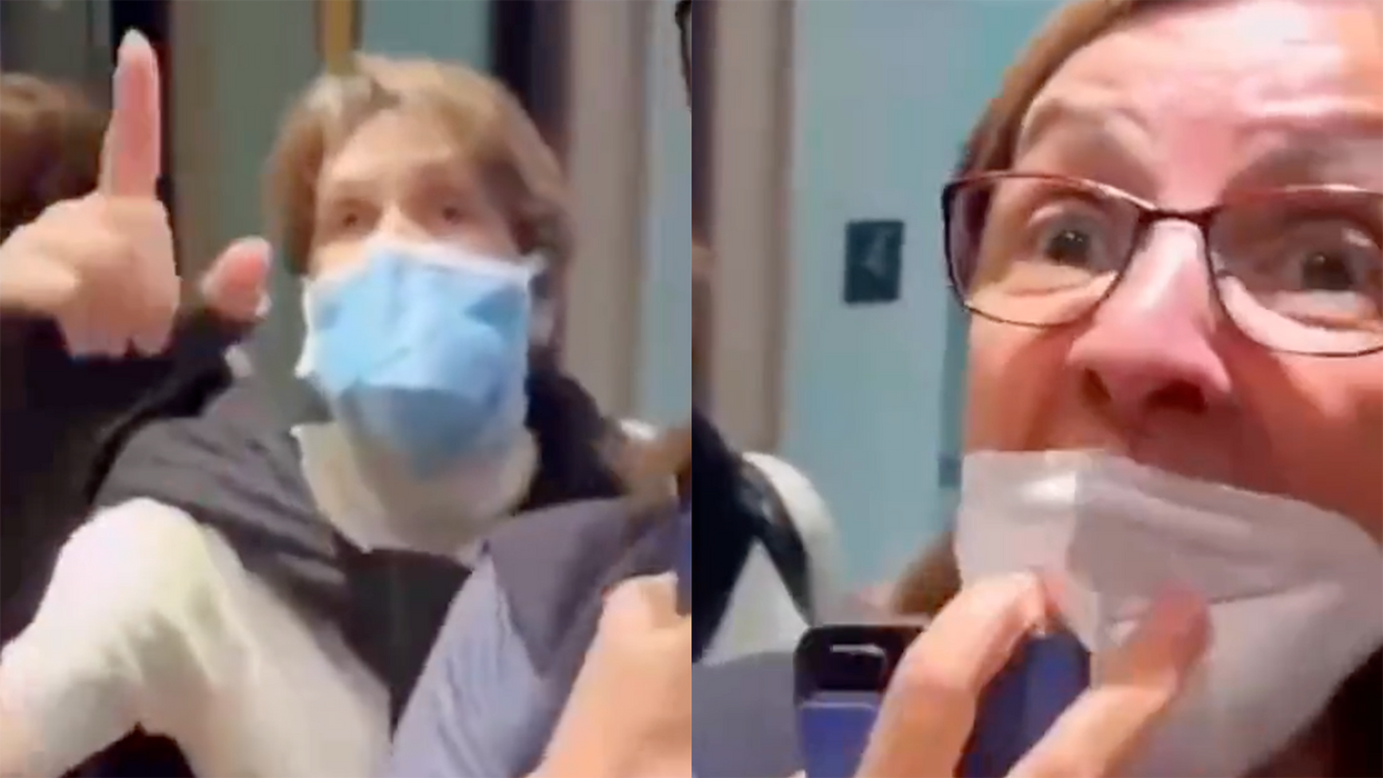 Watch: Old Women Yell 'Black Lives Matter' as They Assault Man for Not Wearing Mask in an Elevator