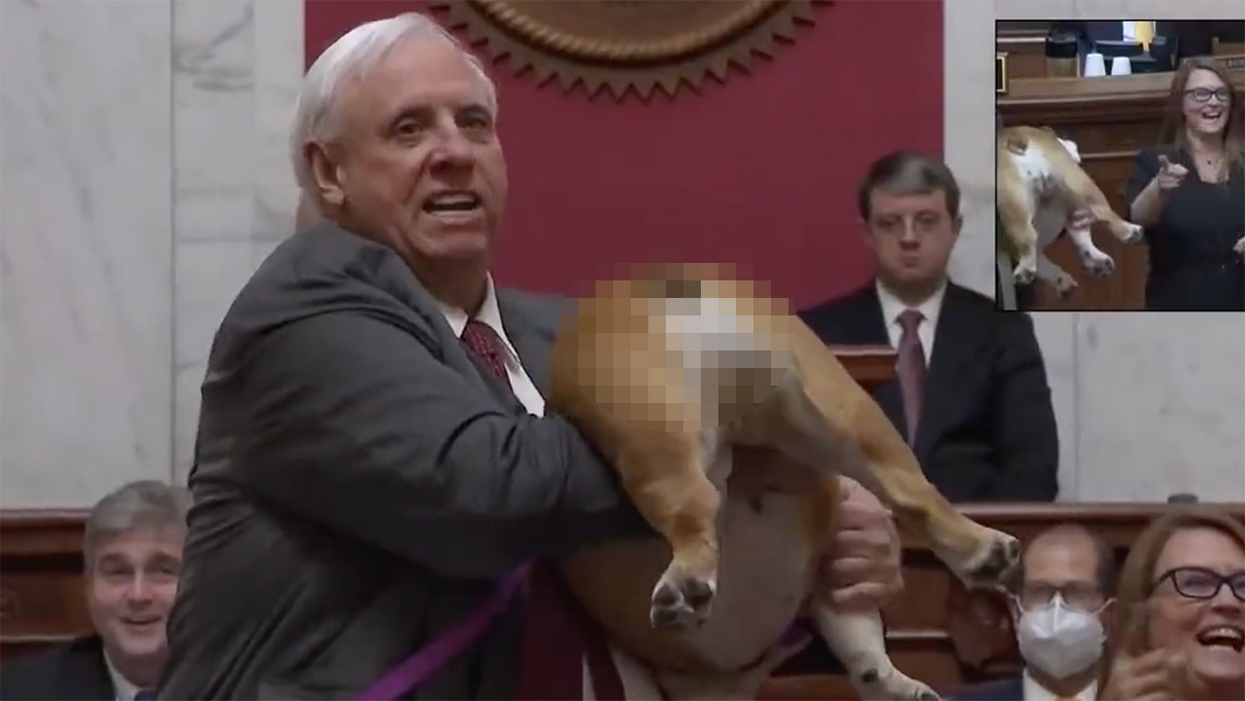 Watch: GOP Governor Tells Hollywood Celebrity to Kiss His Dog's Butt...Then Literally Holds Up His Dog's Butt